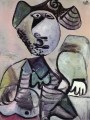 Mann assis accoud Mousquetaire 1972 Kubismus Pablo Picasso